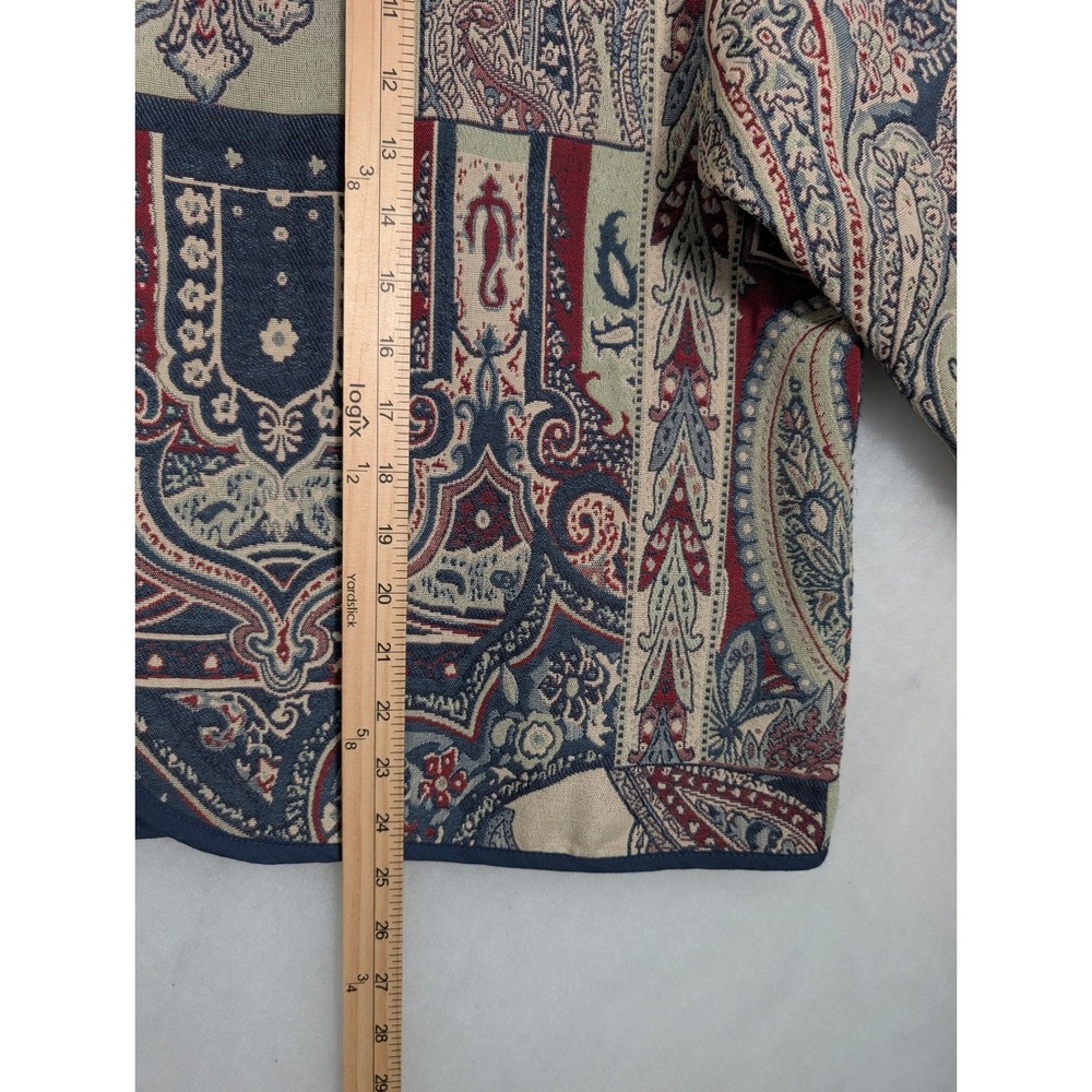 BonWorth XL Petite Tapestry Jacket Paisley Print Full Zip Up Coat - Picture 5 of 6